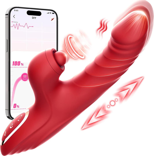 Vibrator Thrusting Dildo for Women Toendi G Spot Rose Toy Clitoral Stimulator