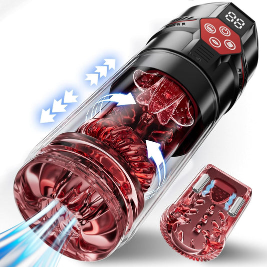 7 Thrusting Rotating Vibrating Sucking Licking LCD Adult Toys Mens Sex Toys