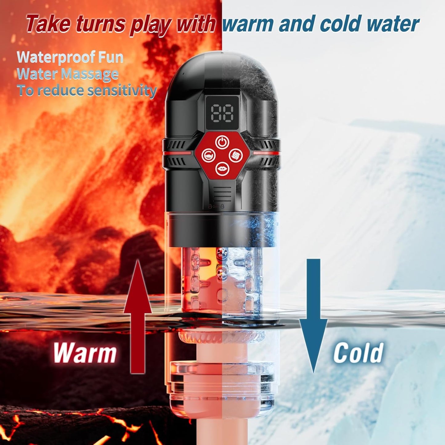 7 Thrusting Rotating Vibrating Sucking Licking LCD Adult Toys Mens Sex Toys