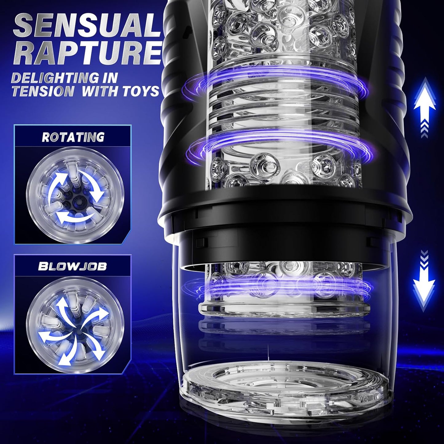 AI Sync Male Masturbator Sex Toys for Men - Adult Toy Male Sex Toys with 7 Thrusting & 7 Rotating Modes