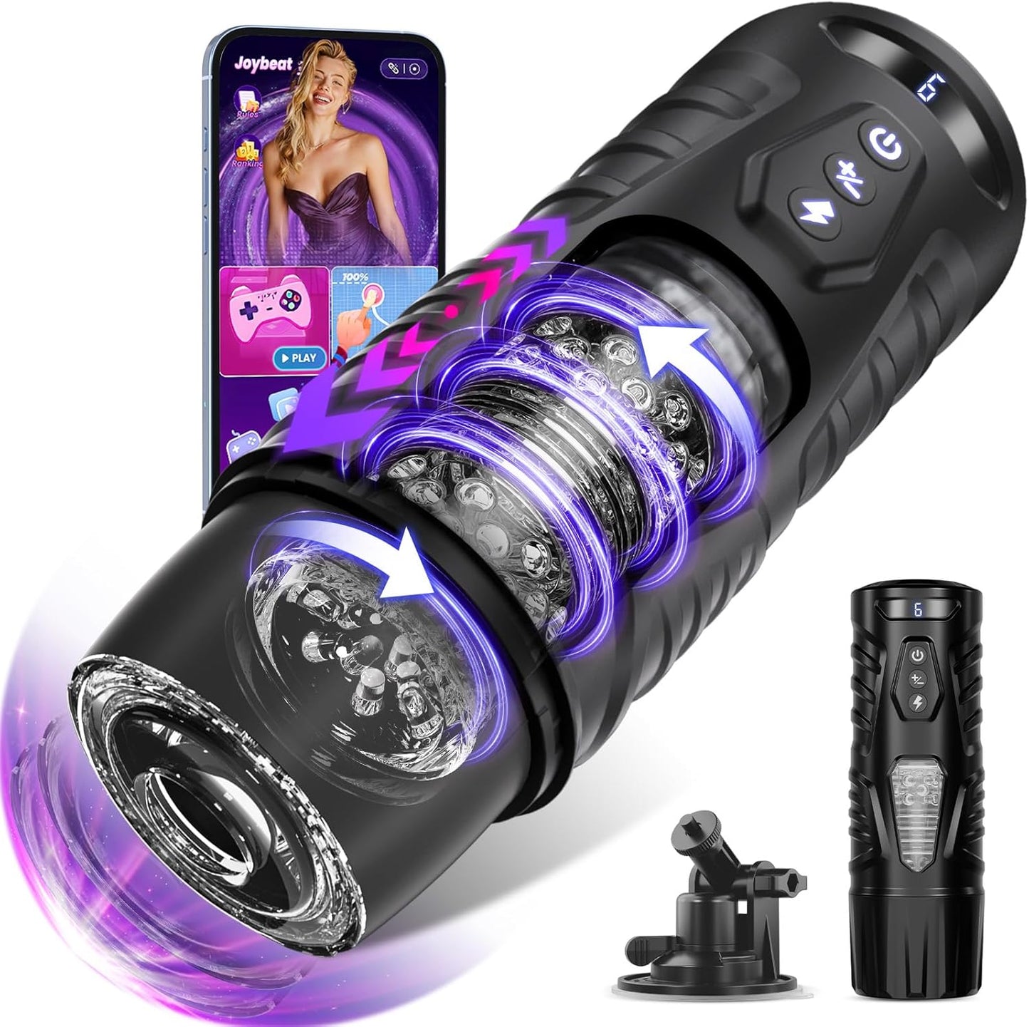 AI Sync Male Masturbator Sex Toys for Men - Adult Toy Male Sex Toys with 7 Thrusting & 7 Rotating Modes