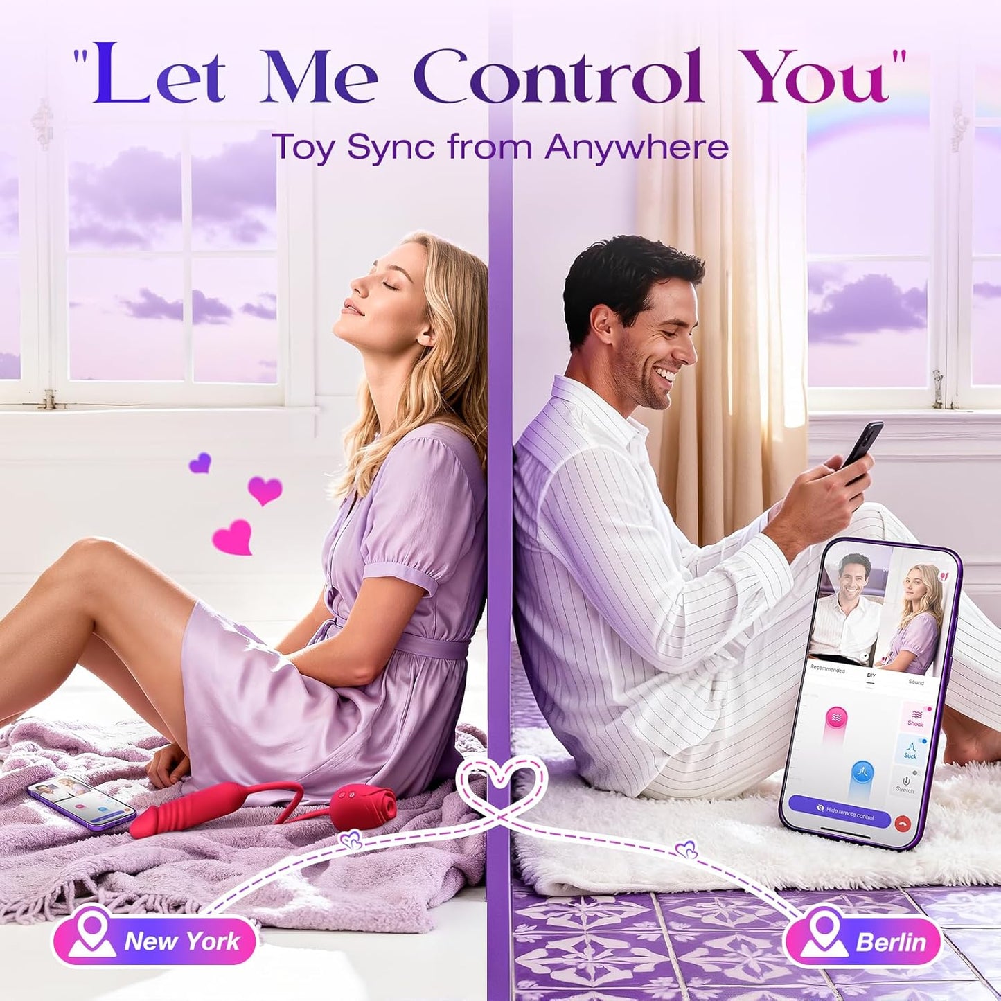 Rose Sex Toy with Thrusting G Spot Vibrators & 10 Sucking Modes